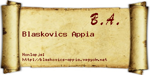 Blaskovics Appia névjegykártya